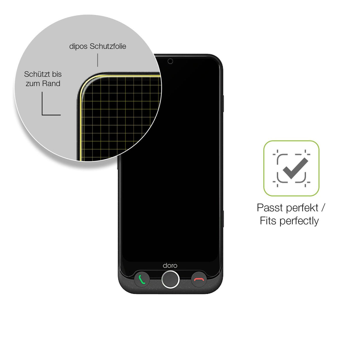2x Full Cover matte Film for Doro Aurora A10 Screen Protector Anti-Shock