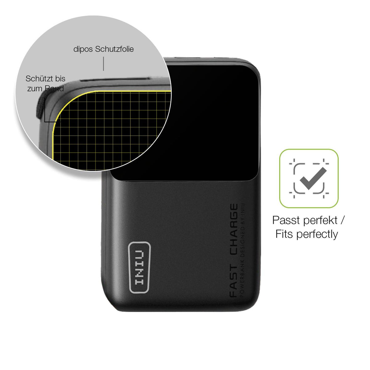 2x Full Cover matte Film for INIU Carry P50-E1 Screen Protector Anti-Shock