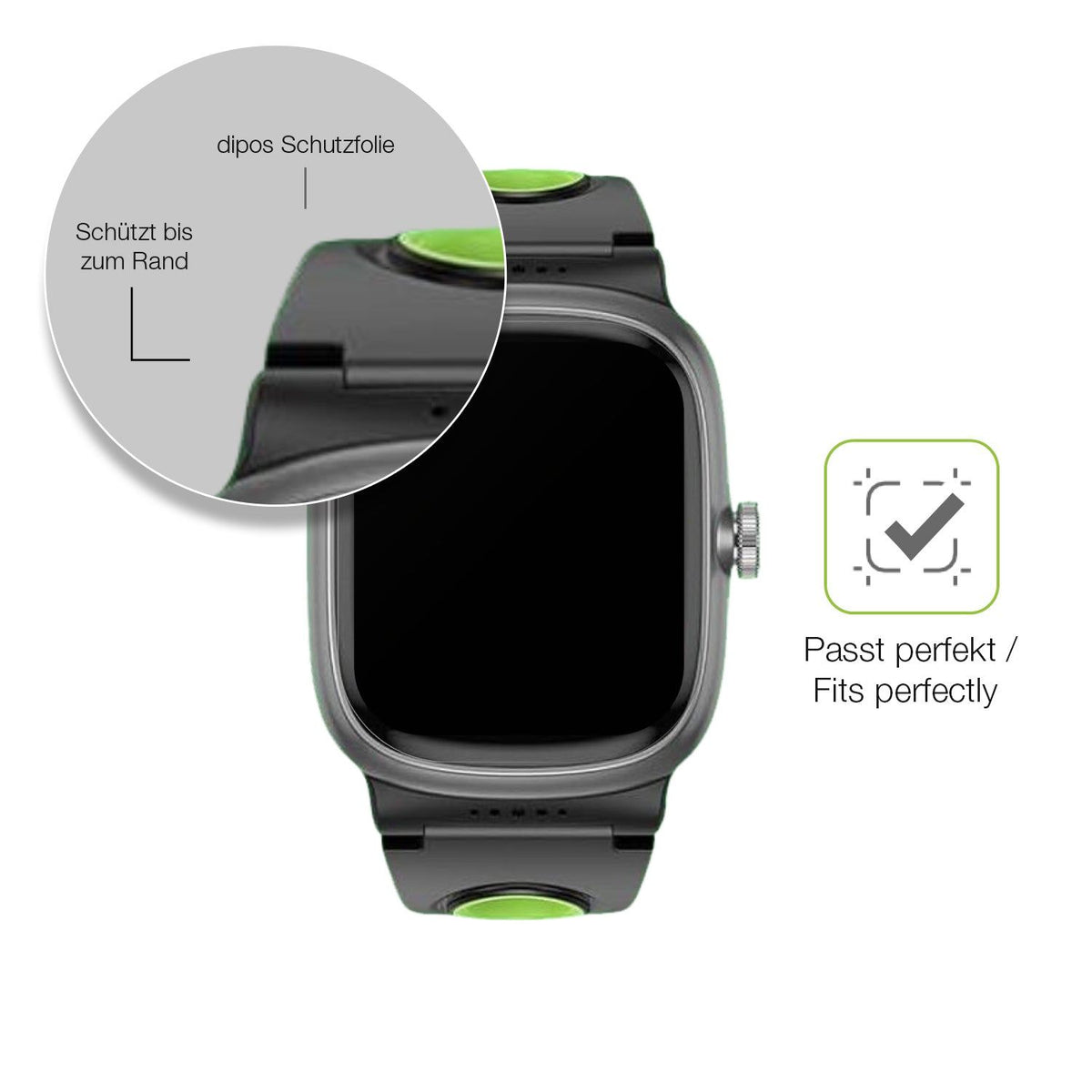 2x Full Cover matte Film for anyloop Kinder Smartwatch Screen Protector