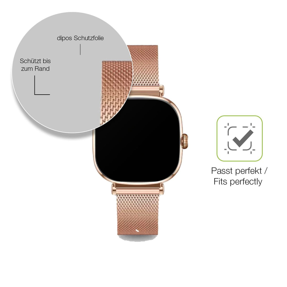 2x Full Cover matte Film for KSIX Iria Smartwatch 1.7 Zoll Screen Protector