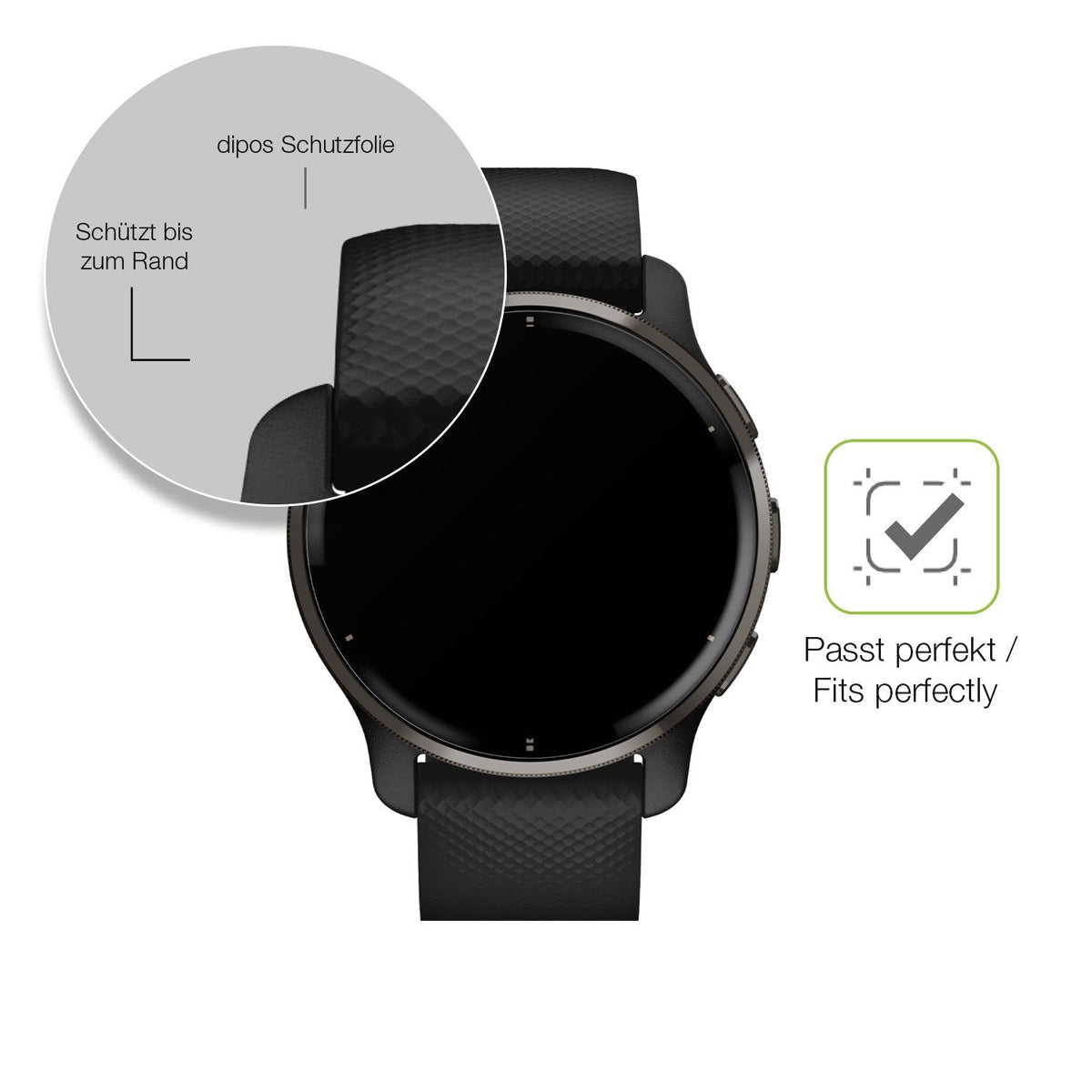 2x Full Cover matte Film for Garmin Venu 2 Plus (43mm) Screen Protector