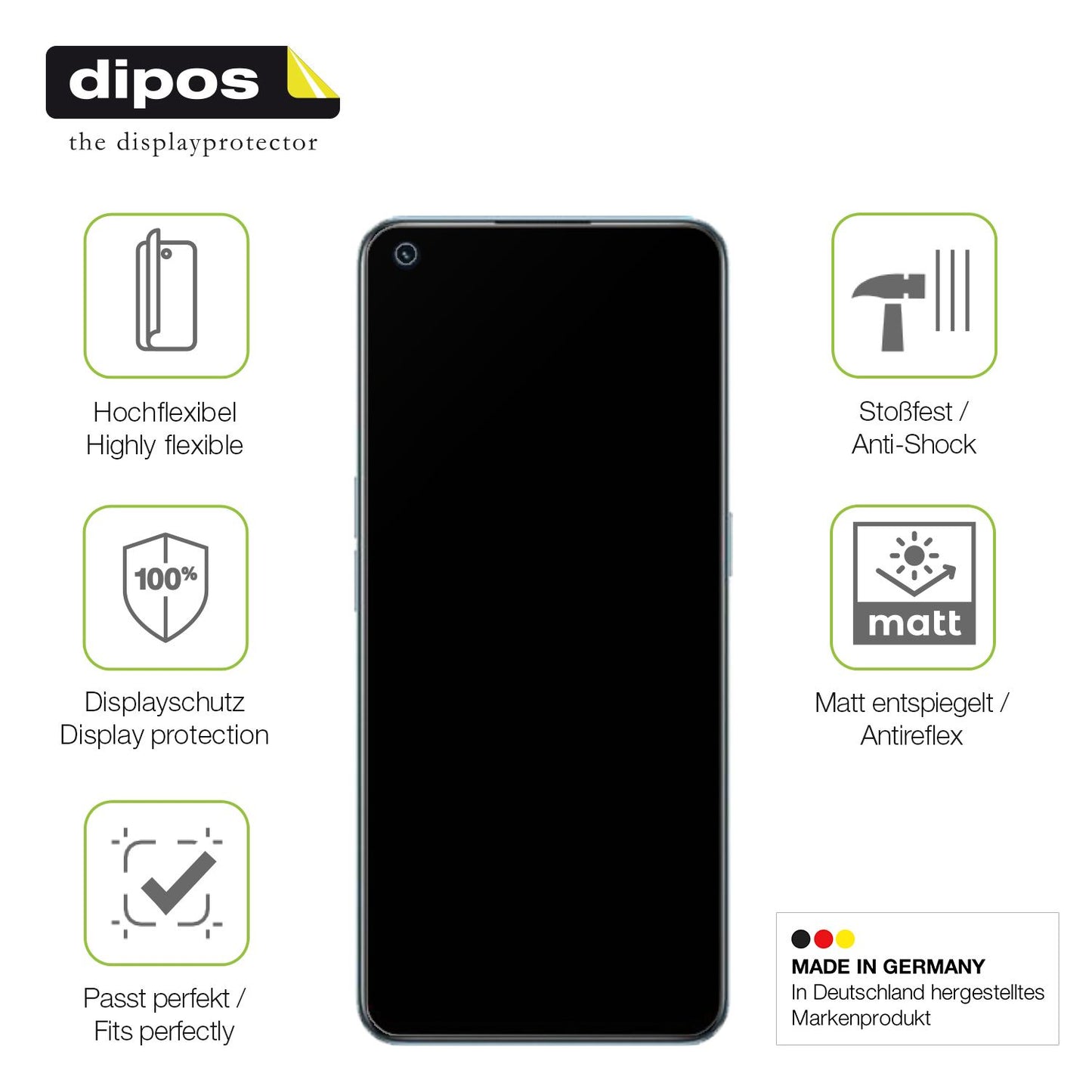 dipos FLEX 2x Matte Screen Protector for Realme 9 Pro Plus