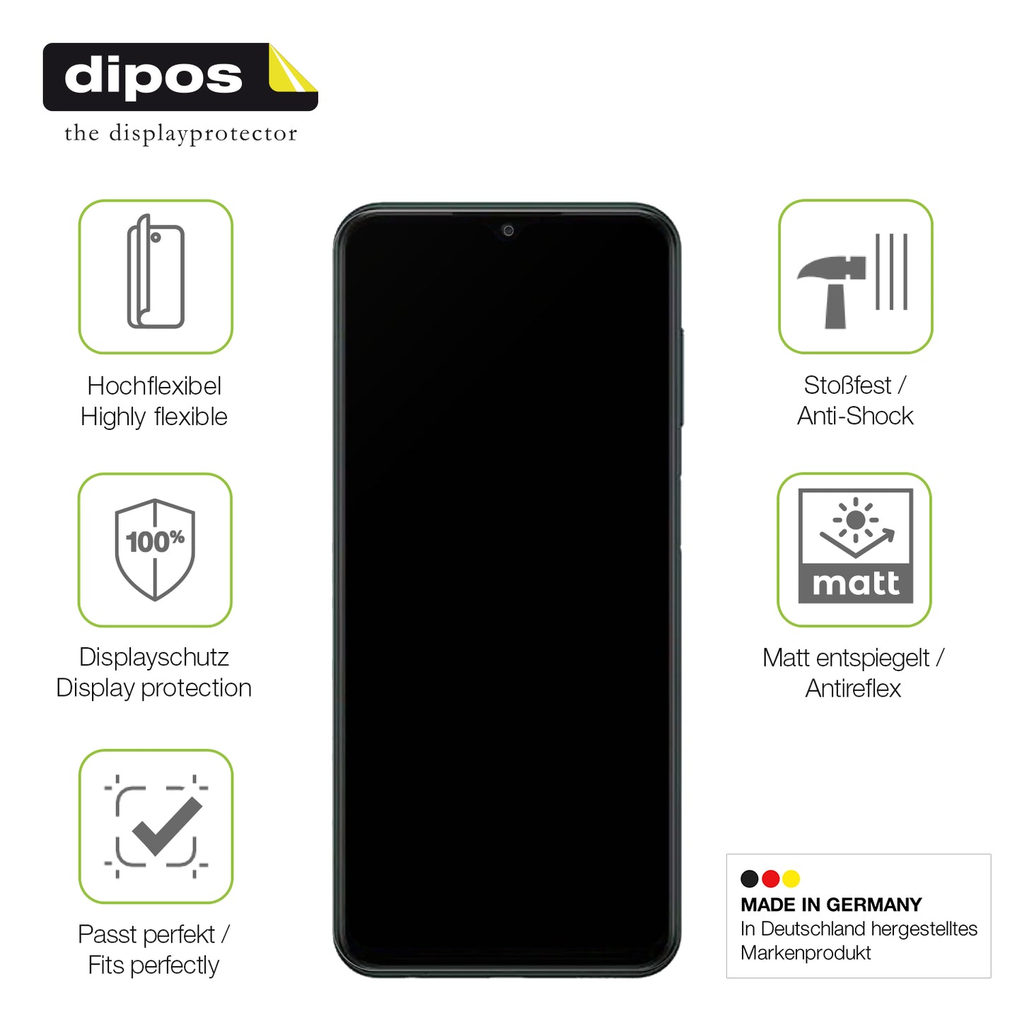 2x Full Cover Schutzfolie matt für itel A60