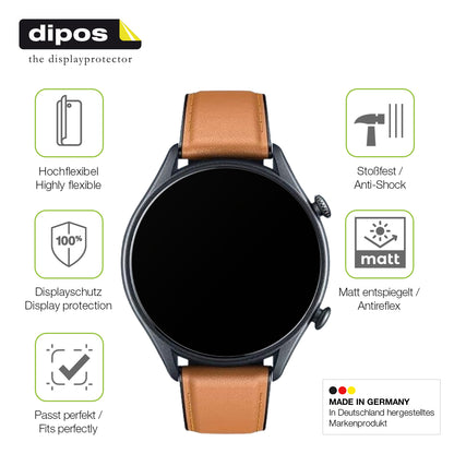 2x Full Cover Schutzfolie matt für Motsfit Smartwatch 1.56 Zoll