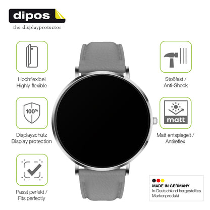 2x Full Cover Schutzfolie matt für Pireware Slim Smartwatch