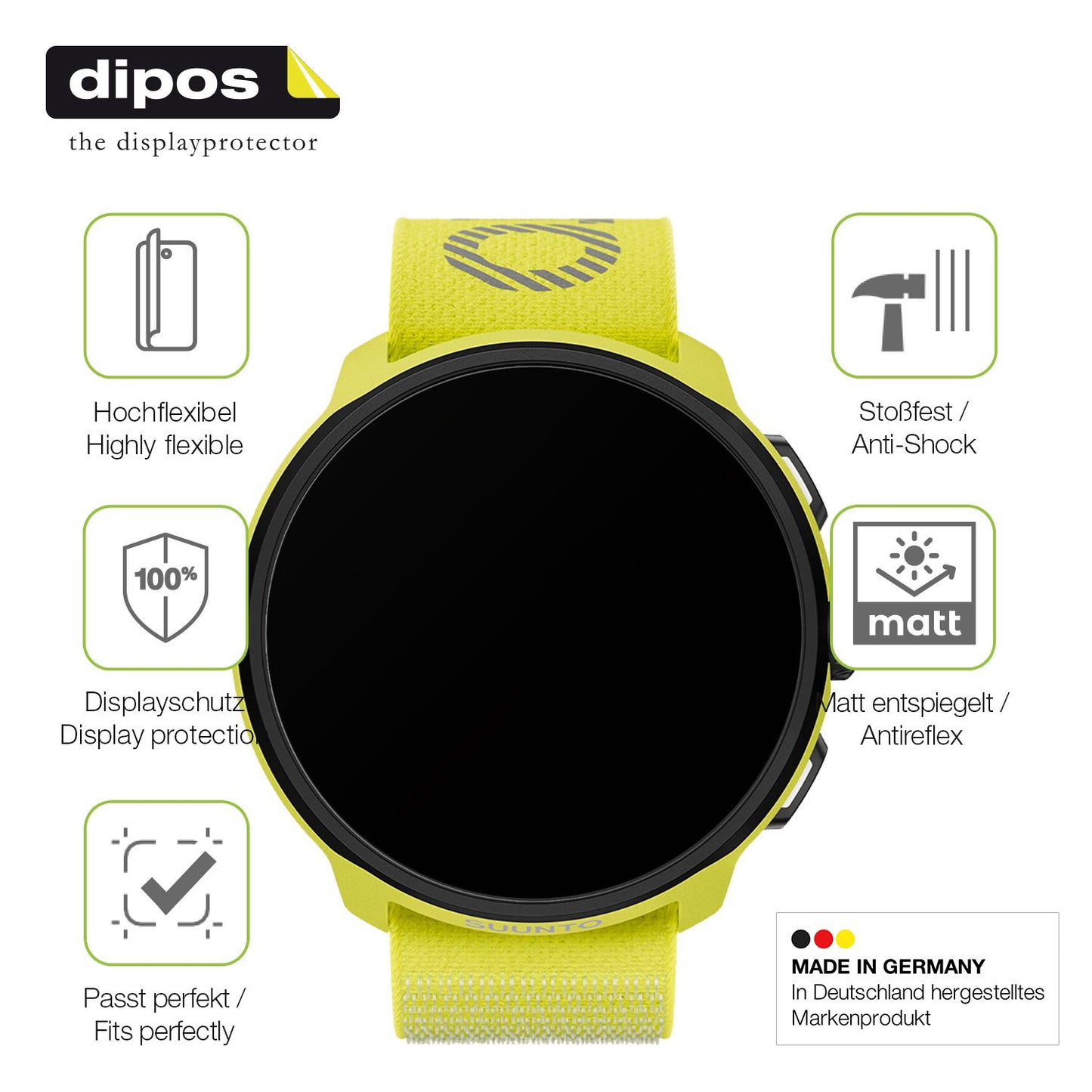 2x Full Cover matte Film for Suunto Run Screen Protector Anti-Shock