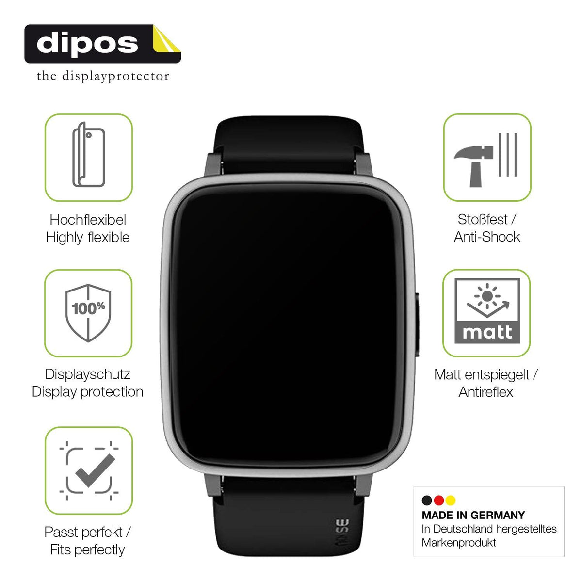 dipos FLEX 2x Matte Screen Protector for Noise ColorFit Pulse 2