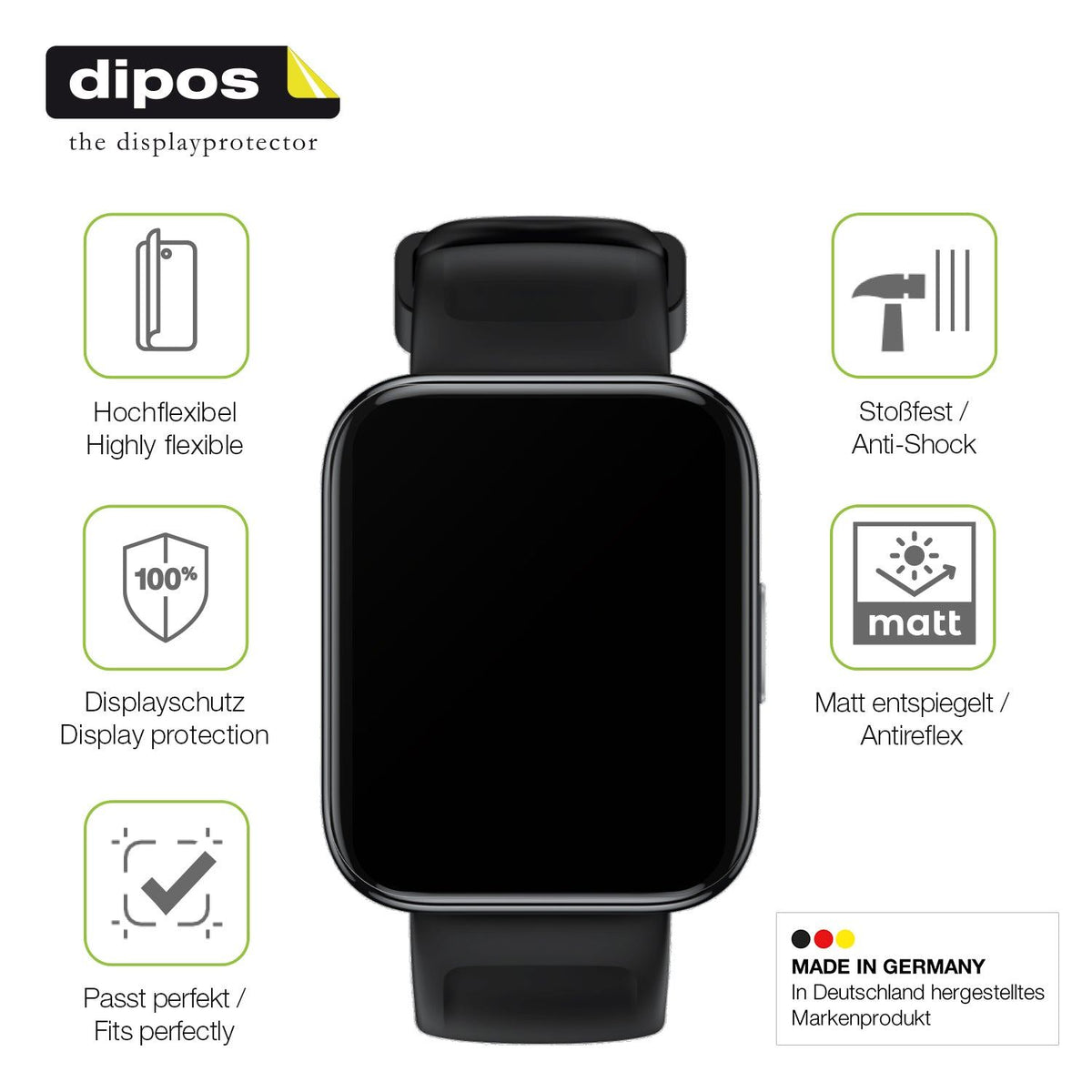 dipos FLEX 2x Matte Screen Protector for Realme Watch 3