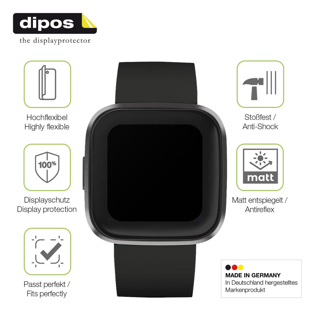 dipos FLEX 2x Matte Screen Protector for Fitbit Versa 2