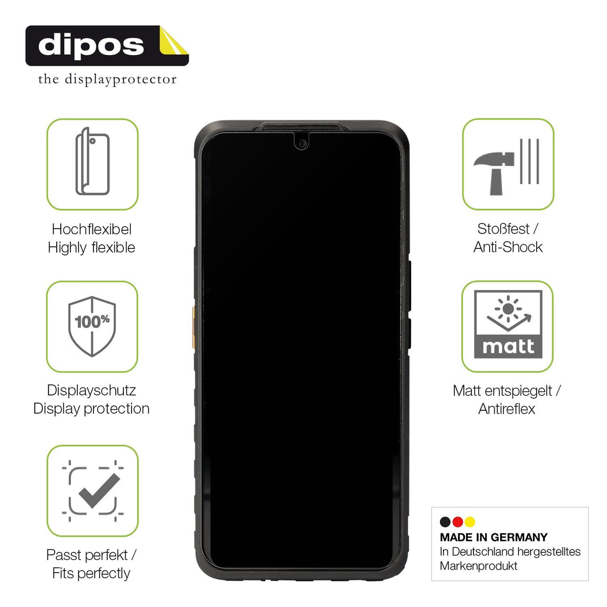 2x Full Cover matte Film for CAT S53 Screen Protector Anti-Shock