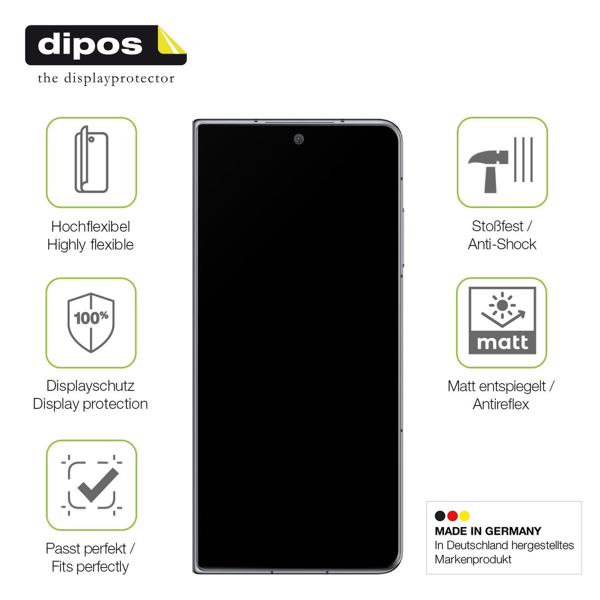 2x Full Cover matte Film for Honor Magic V2 Vorderseite Screen Protector