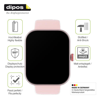 2x Full Cover matte Film for Toobur 1.91 Zoll Smartwatch Screen Protector