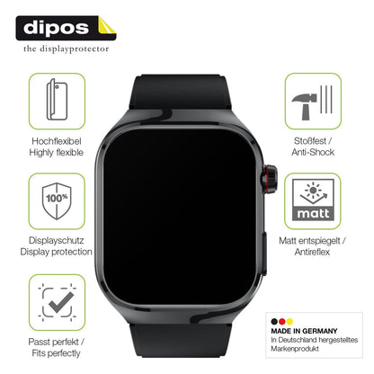 2x Full Cover matte Film for TK 16 Smartwatch 2.04 Zoll Screen Protector