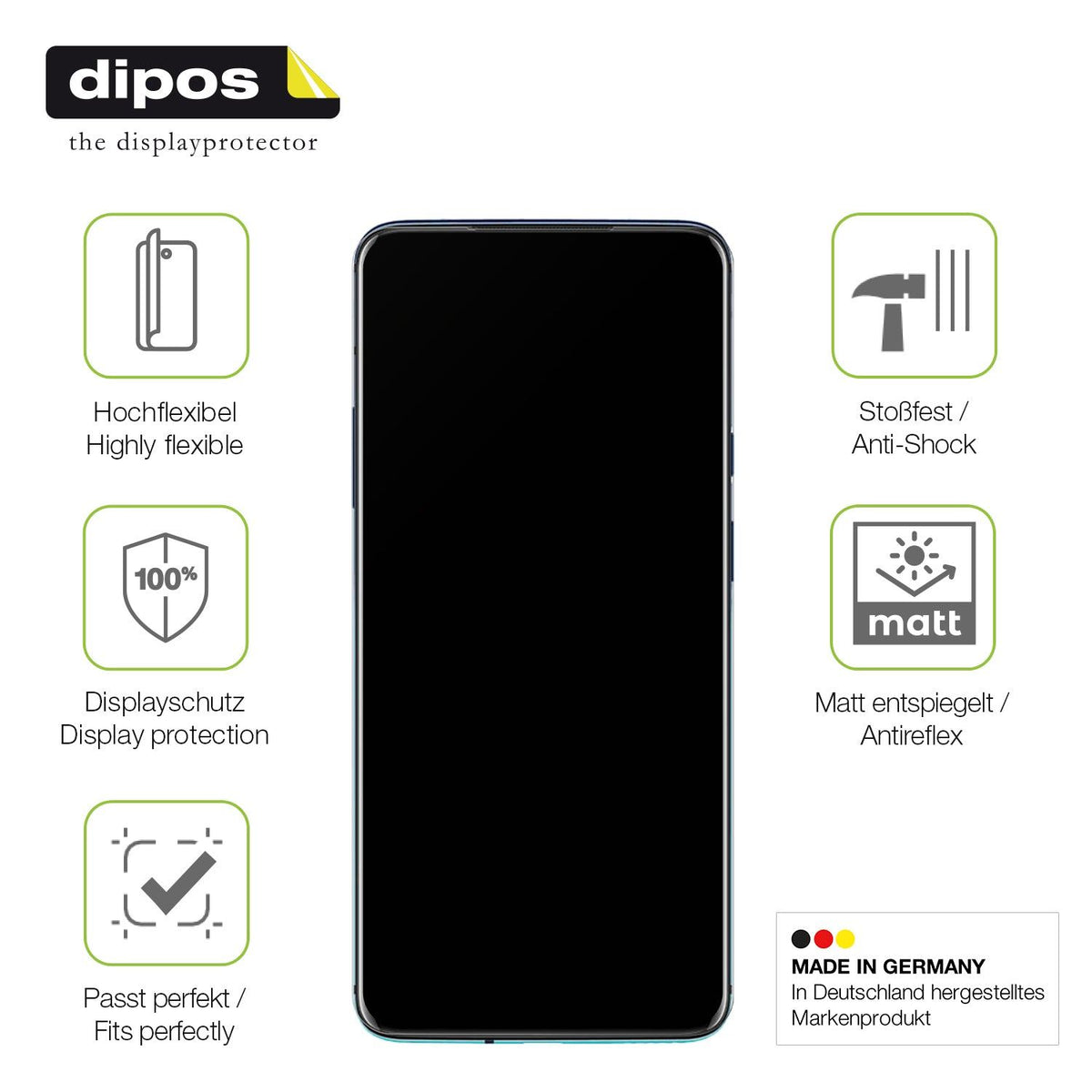 2x Full Cover matte Film for OnePlus 7T Pro Screen Protector Anti-Shock