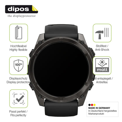 2x Full Cover matte Film for Garmin Fenix 8 47mm Screen Protector Anti-Shock
