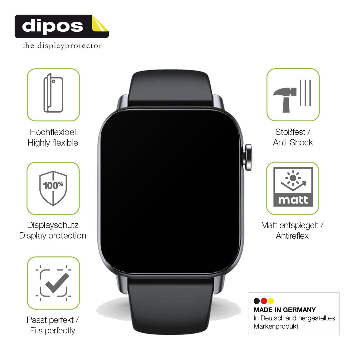 2x Full Cover matte Film for Gard Pro Health Smartwatch 2+ Screen Protector