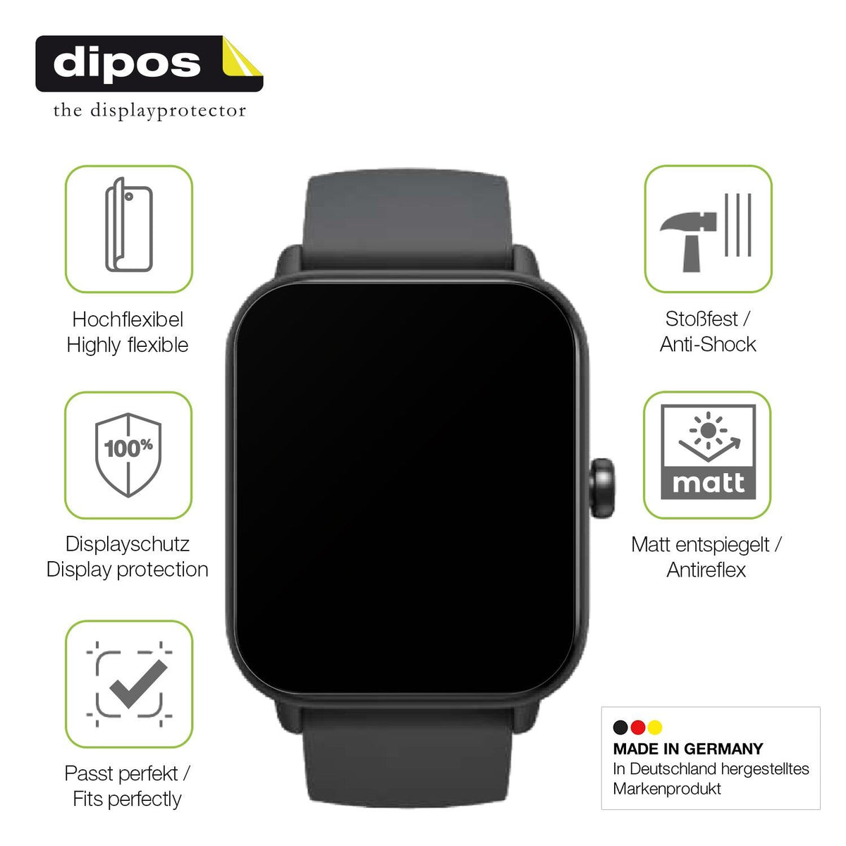 2x Full Cover matte Film for Fitpolo IDW19 Smartwatch Screen Protector