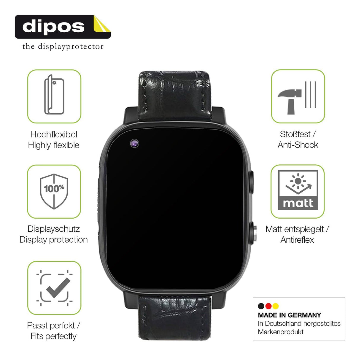 2x Full Cover matte Film for Weyot Notruf Smartwatch Screen Protector Anti-Shock