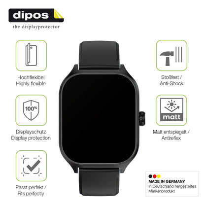 2x Full Cover matte Film for smooce Kinder Smartwatch 01 Screen Protector
