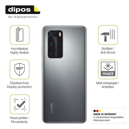 2x Full Cover matte Film for Huawei P40 Pro Rückseite Screen Protector