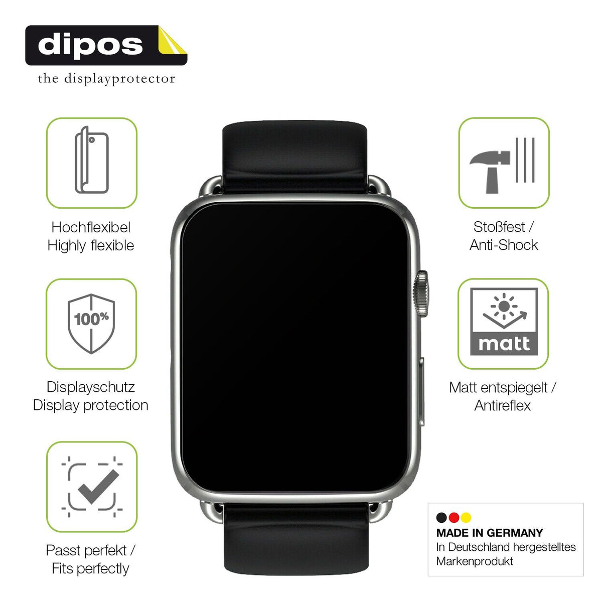 2x Full Cover matte Film for Smartwatch DM20 1.88 Zoll Screen Protector