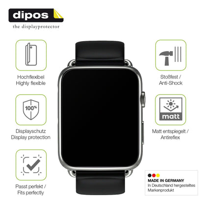 2x Full Cover matte Film for Smartwatch DM20 1.88 Zoll Screen Protector