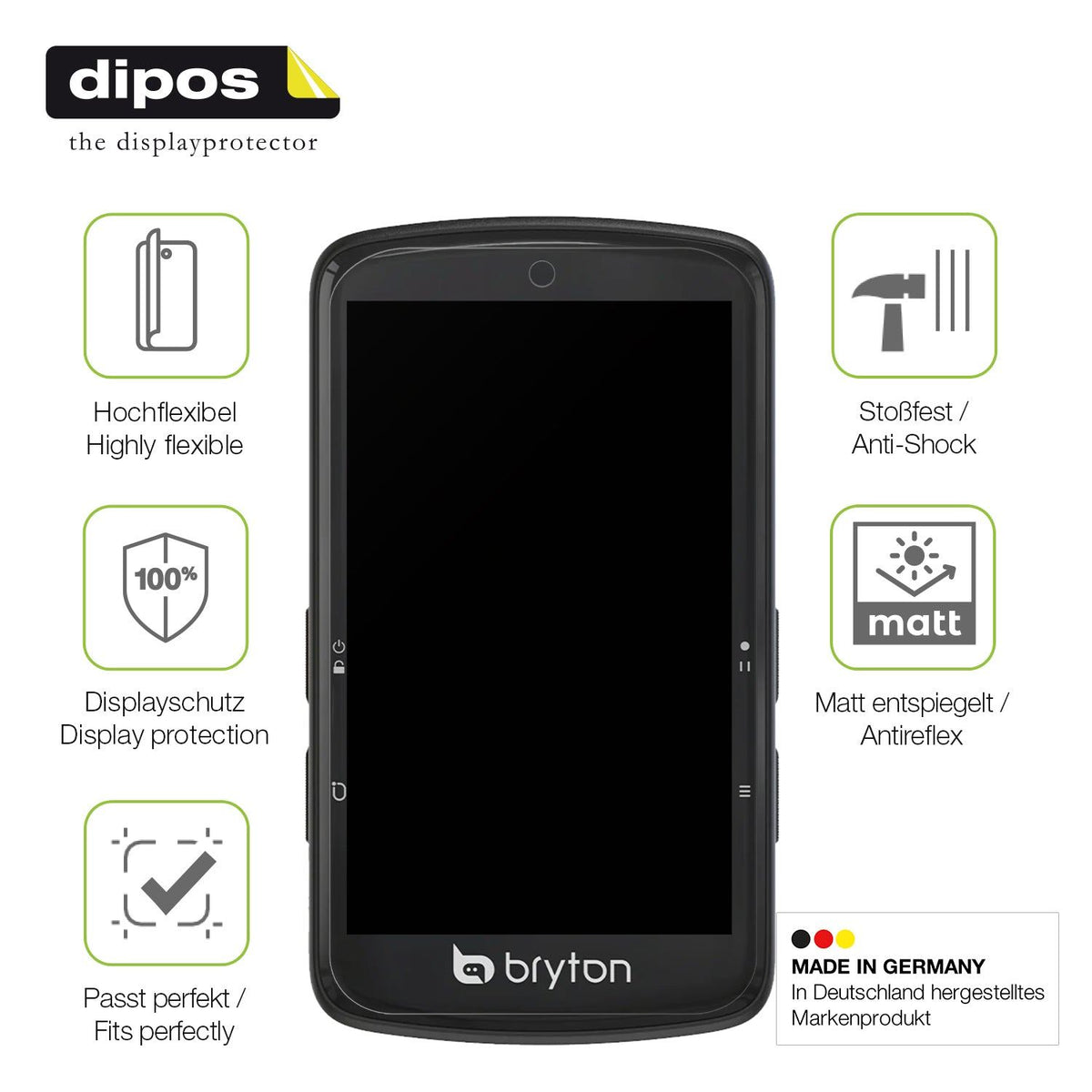 2x Full Cover matte Film for Bryton Rider S810 Screen Protector Anti-Shock
