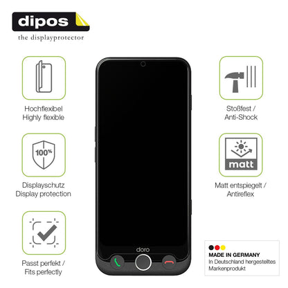 2x Full Cover matte Film for Doro Aurora A10 Screen Protector Anti-Shock