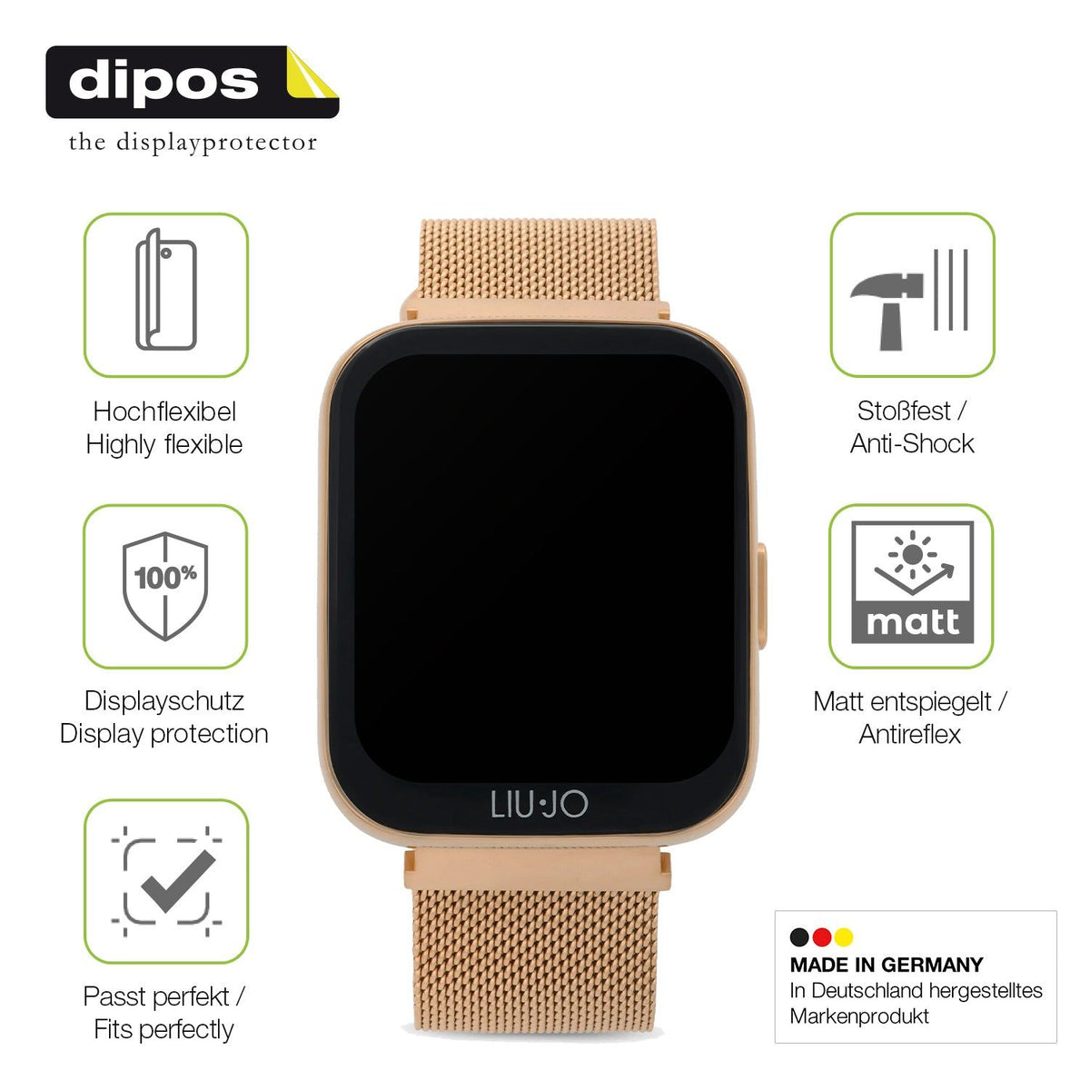 2x Full Cover matte Film for Liu Jo Smartwatch Voice Mini Screen Protector