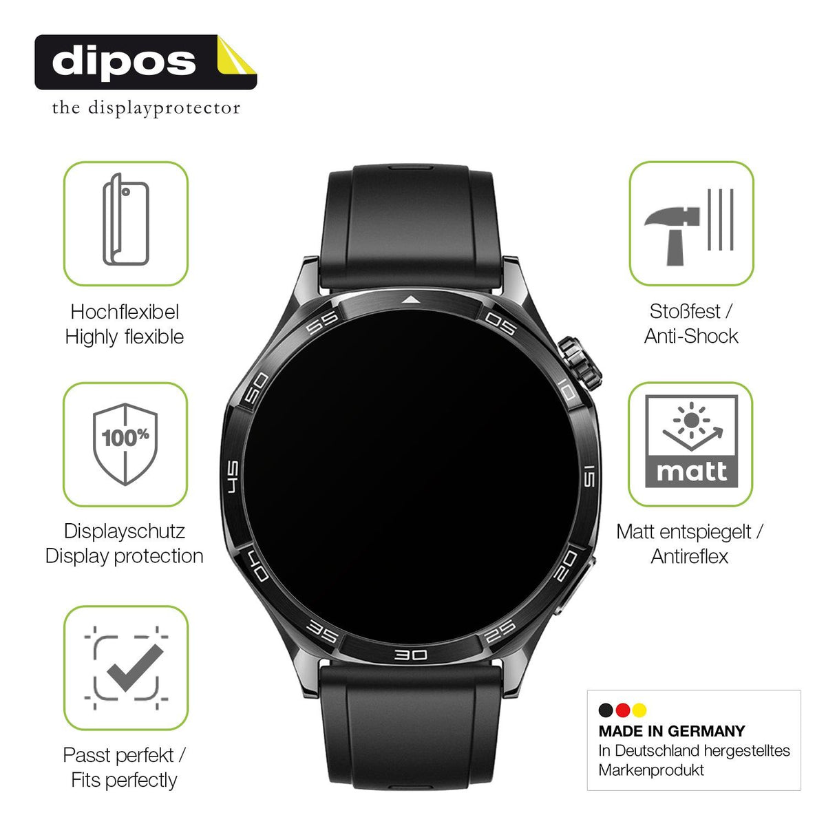 2x Full Cover matte Film for Huawei Watch 5 42mm Screen Protector Anti-Shock