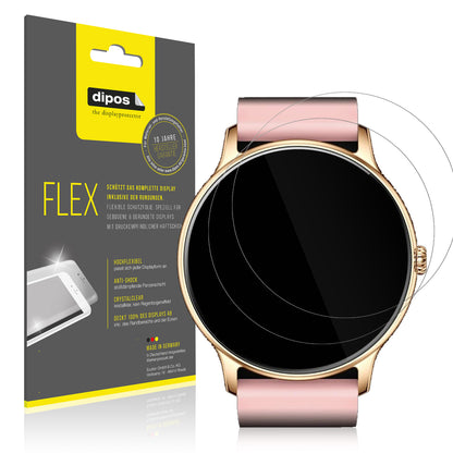 Klare Displayschutzfolie von dipos passend für Fireboltt Phoenix, 100% Displayabdeckung und blasenfreie Montage