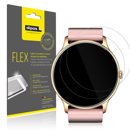 Klare Displayschutzfolie von dipos passend für Fireboltt Phoenix, 100% Displayabdeckung und blasenfreie Montage
