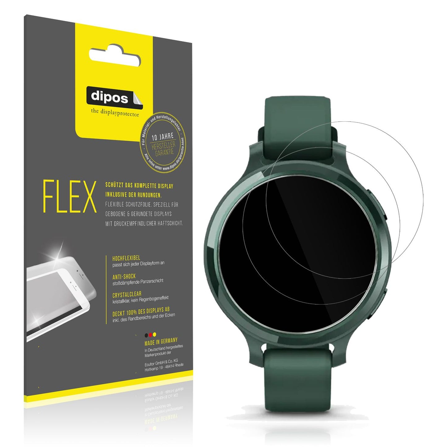 2x Screen Protector for Garmin Lily 2 Active Protective Film covers 100% dipos