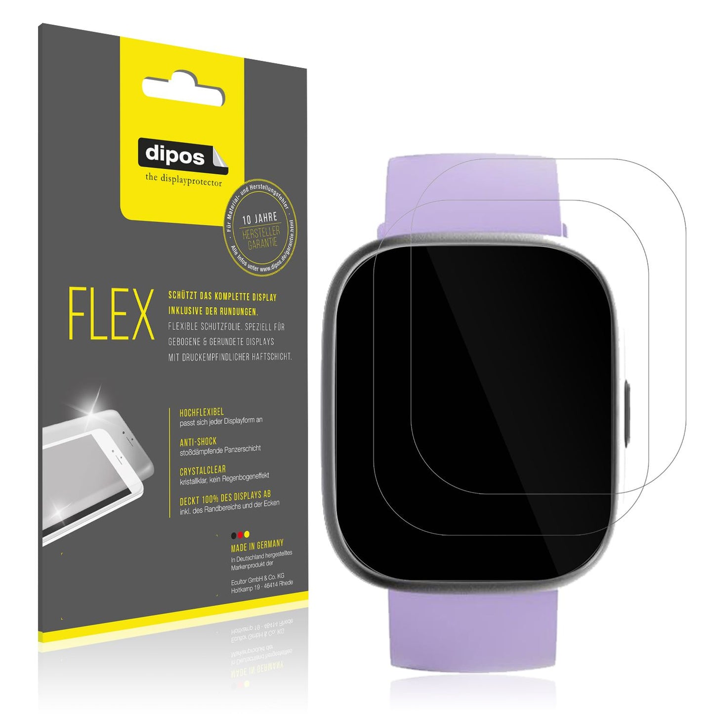 2x Screen Protector for TOOBUR IDW26 1.83 Zoll Protective Film covers 100%