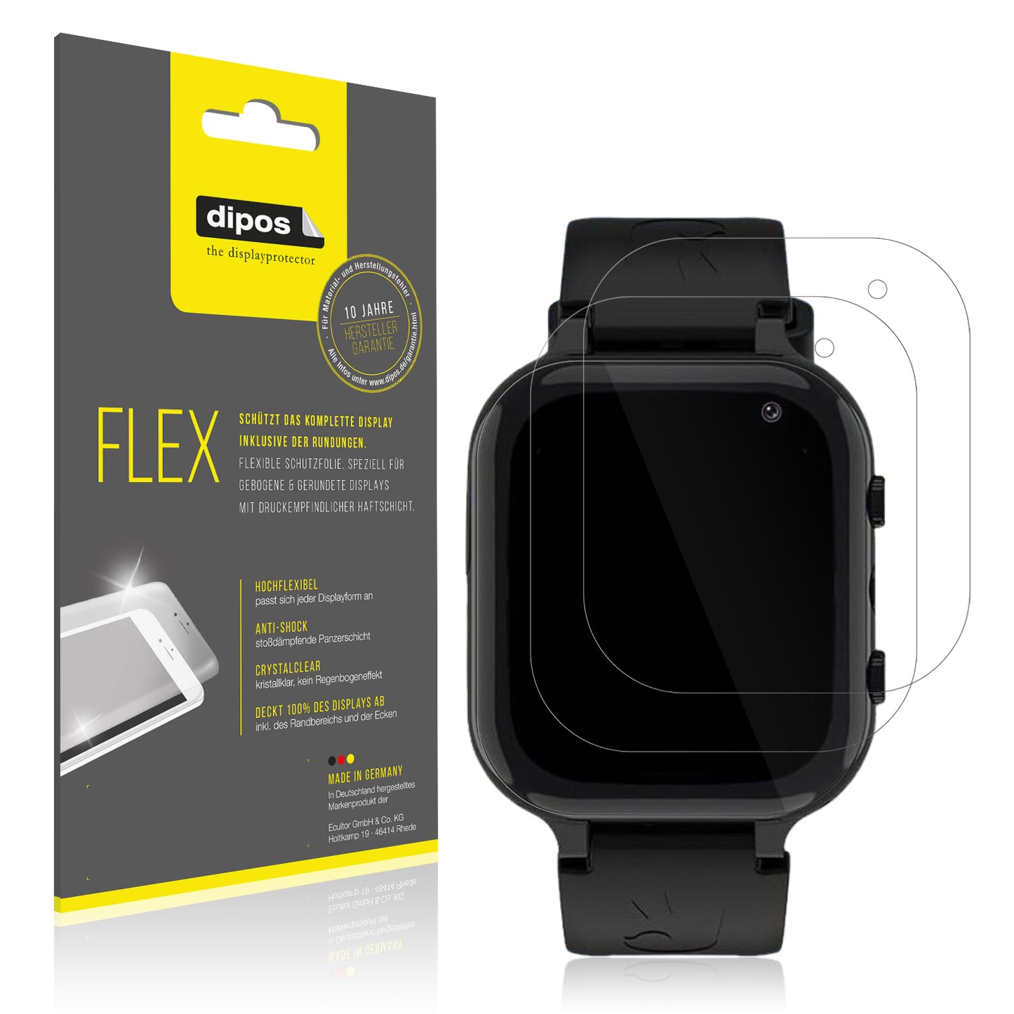 2x 3D Full Cover Schutzfolie für Ruopoem Smartwatch Kinder