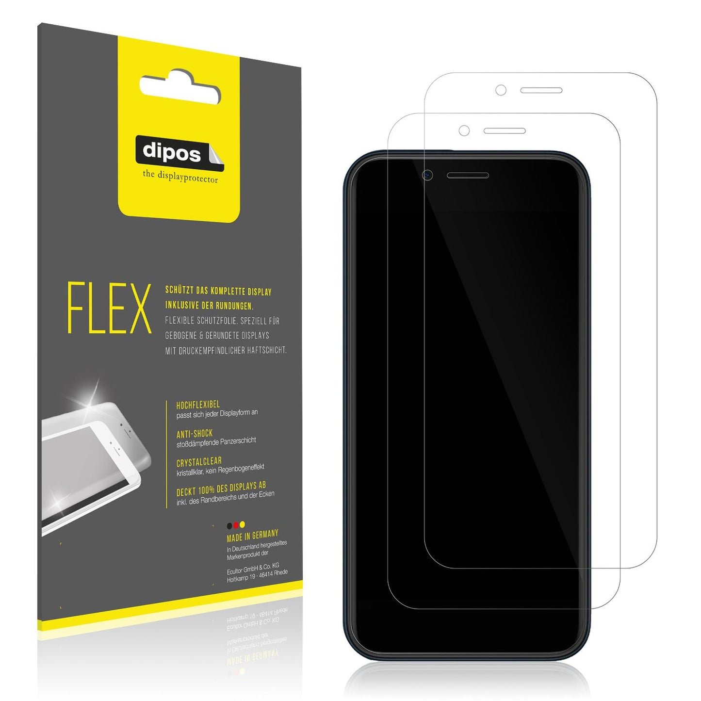 2x Screen Protector for Mobicel MX3 Plus Protective Film covers 100% dipos Flex