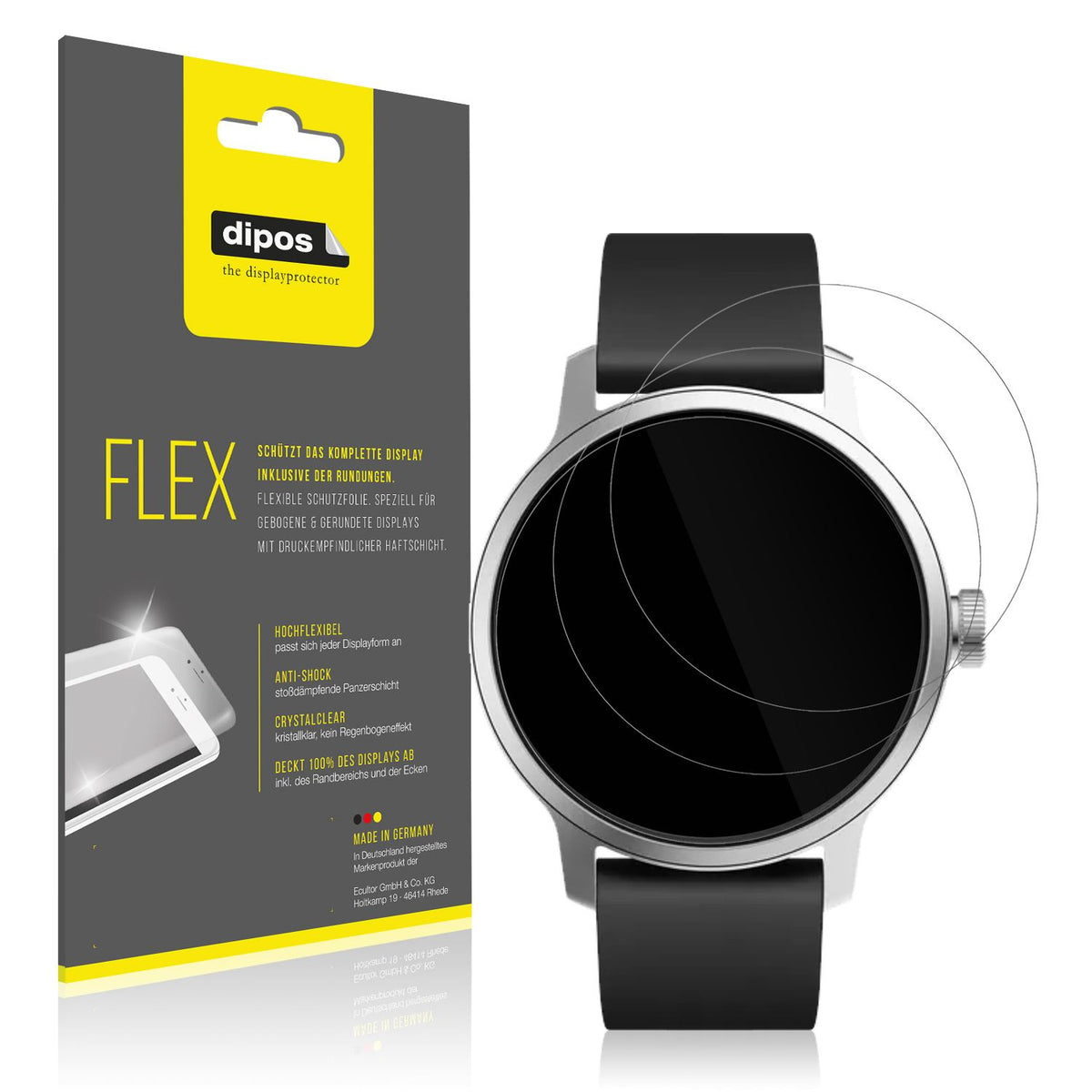 2x Screen Protector for Withings Scanwatch 38mm Gen. 1 Protective Film covers