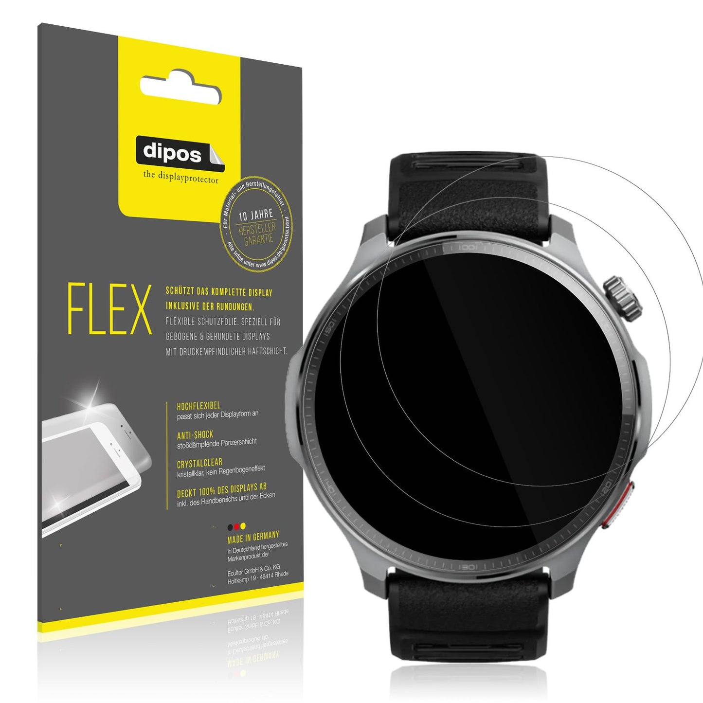 2x Screen Protector for Huami Amazfit Balance 2 XT Protective Film covers 100%