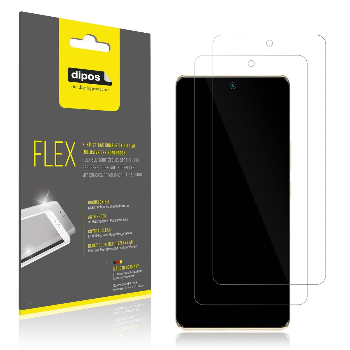 2x Screen Protector for Infinix Zero 30 Protective Film covers 100% dipos Flex