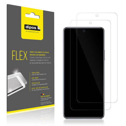 2x Screen Protector for Wiko 5G Protective Film covers 100% dipos Flex