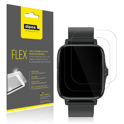 3x Screen Protector for Kaseemi 1,7 inch Smartwatch Protective Film covers 100%