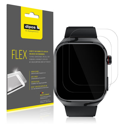 2x Screen Protector for TK 16 Smartwatch 2.04 Zoll Protective Film covers 100%