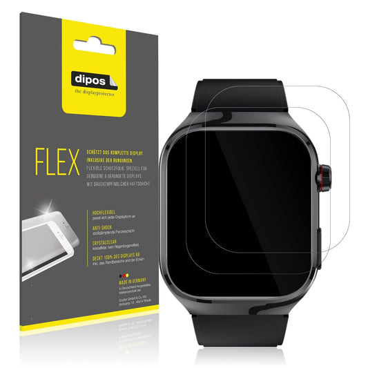 2x Screen Protector for TK 16 Smartwatch 2.04 Zoll Protective Film covers 100%