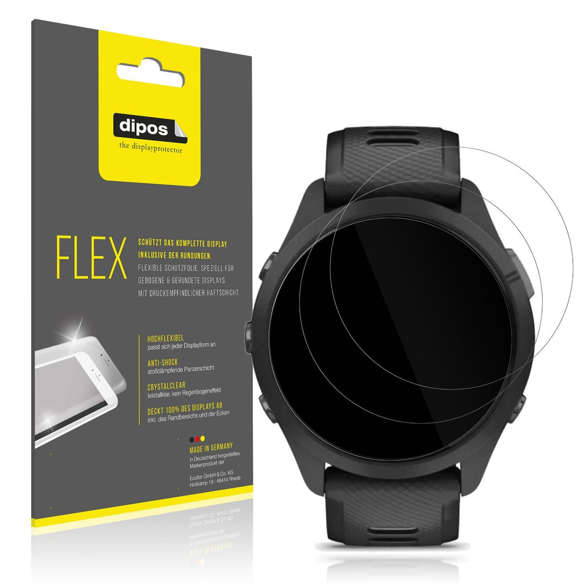 2x Screen Protector for Garmin Forerunner 265s 42mm Protective Film covers 100%
