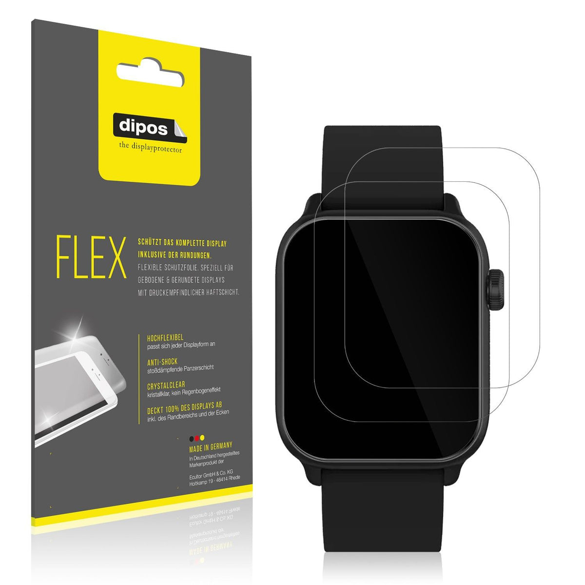 2x Screen Protector for Xplora Xmove Protective Film covers 100% dipos Flex