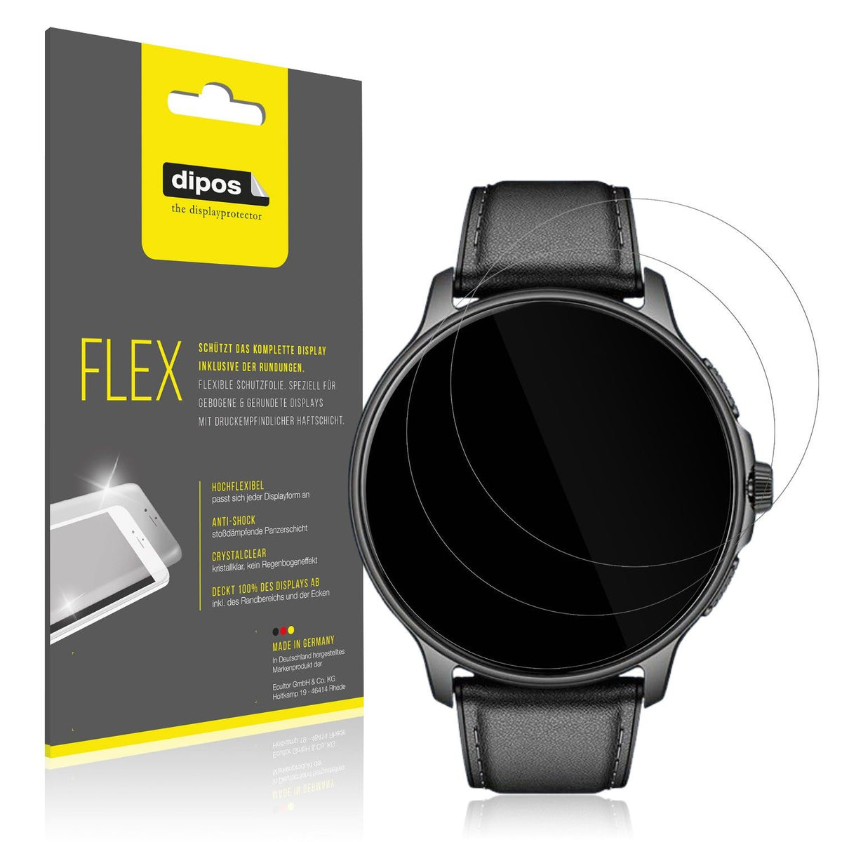 2x Screen Protector for Smartwatch 28.5mm durchmesser Protective Film covers