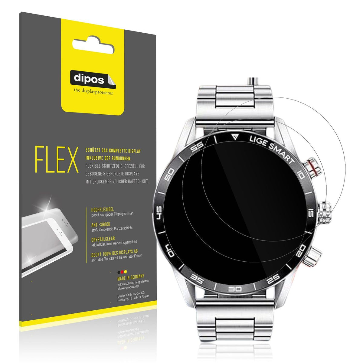 2x Screen Protector for Lige ASD-ST2-B-PRO 1.43 Zoll Protective Film covers
