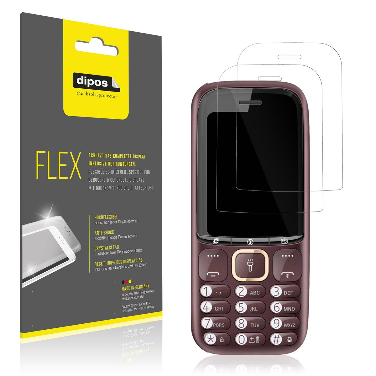 2x Screen Protector for Cellecor A5 Protective Film covers 100% dipos Flex