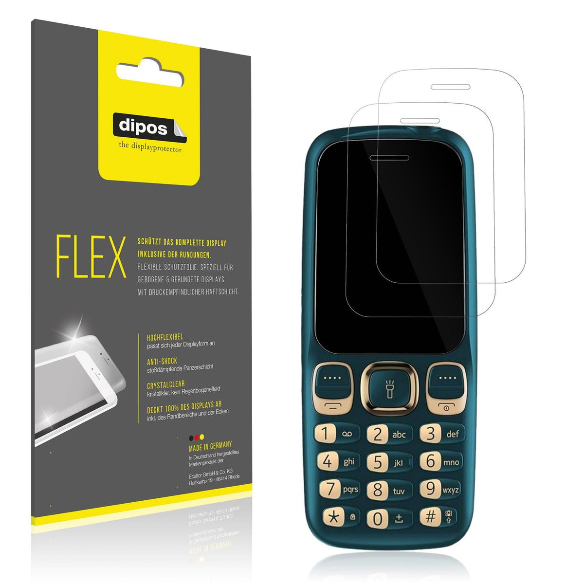 2x Screen Protector for Cellecor R4 Protective Film covers 100% dipos Flex