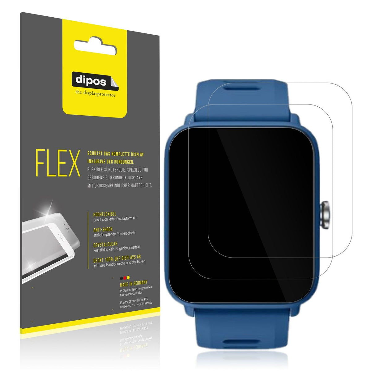 2x Screen Protector for Biggerfive BW01 1.5 Zoll Protective Film covers 100%